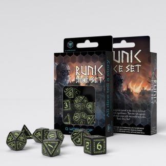 Runic Black & glow-in-the-dark Dice Set (7) 1