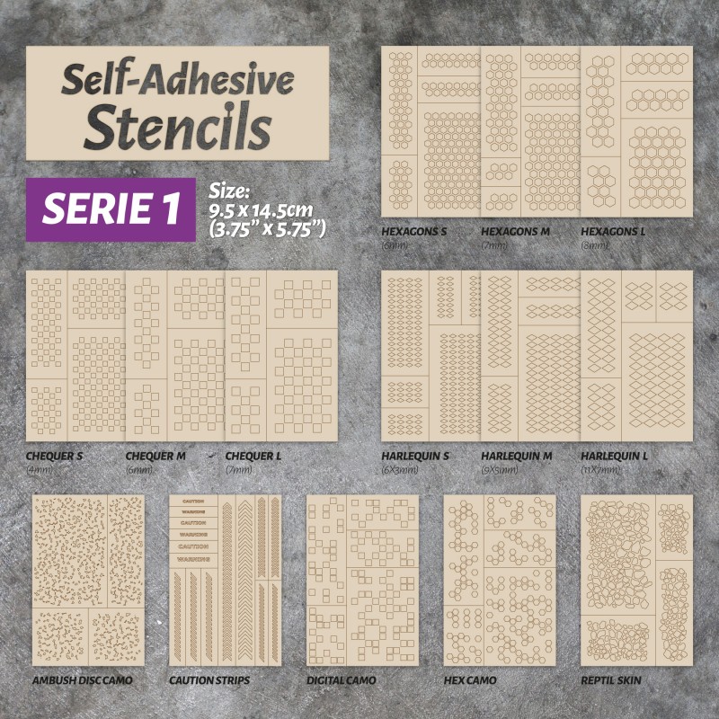 Self-adhesive stencils - Harlequin M - 9x5mm 2