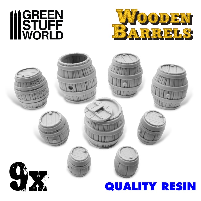 9x Resin Wooden Barrels 2