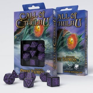 Call of Cthulhu Horror on the Orient Express Black & purple Dice Set (7) 1