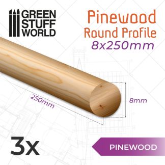 Pinewood round rod 8x250mm 1