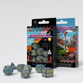 Arcade Blue & Yellow Dice Set (7) 1