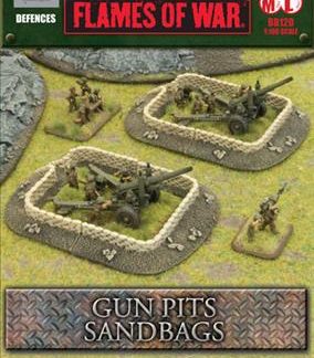 Flames of War: Sandbags Gun Pit Markers 1