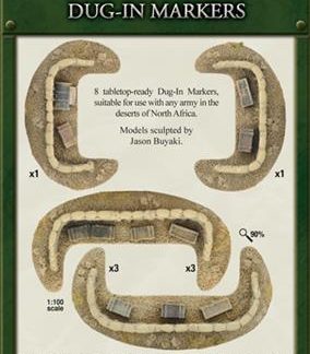 Flames of War: Desert Sandbags Dug In Markers 1