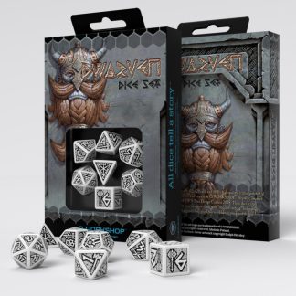 Dwarven White & black Dice Set (7) 1