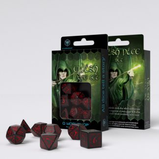 Elvish Black & red Dice Set (7) 1