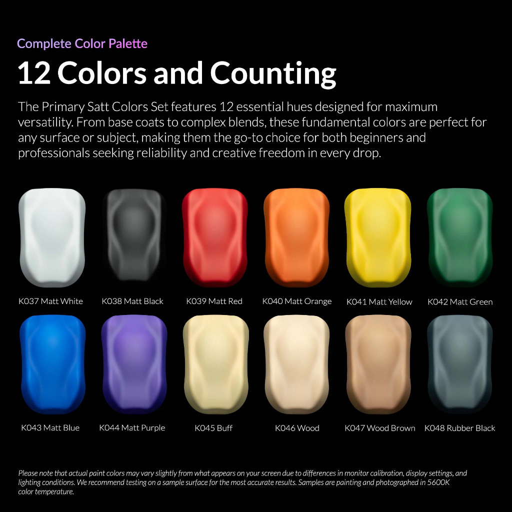 Kaleido Colorworks - 12 Matt Primary Colours Set 8