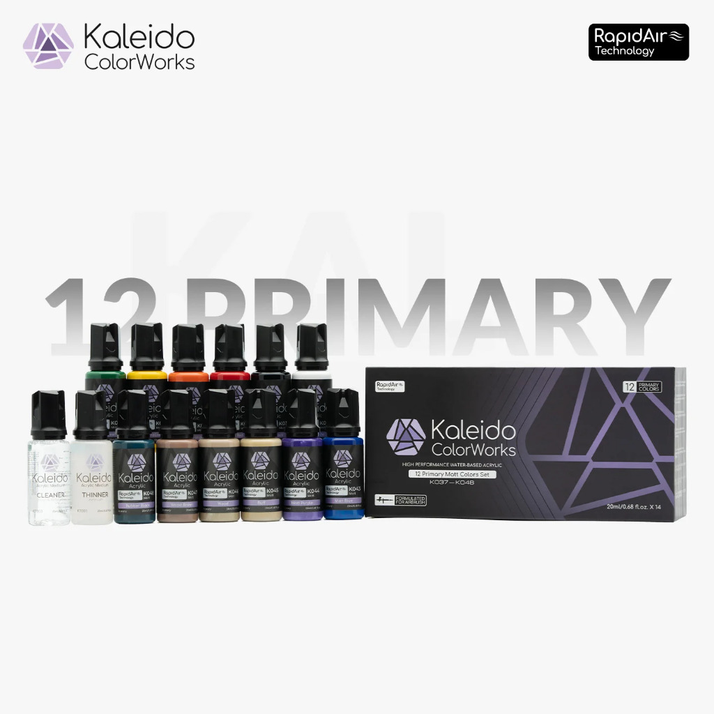 Kaleido Colorworks - 12 Matt Primary Colours Set 1