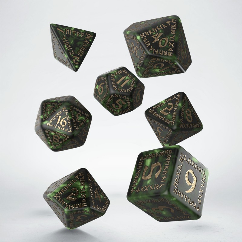 Runic Bottle-Green & Gold Dice Set 2