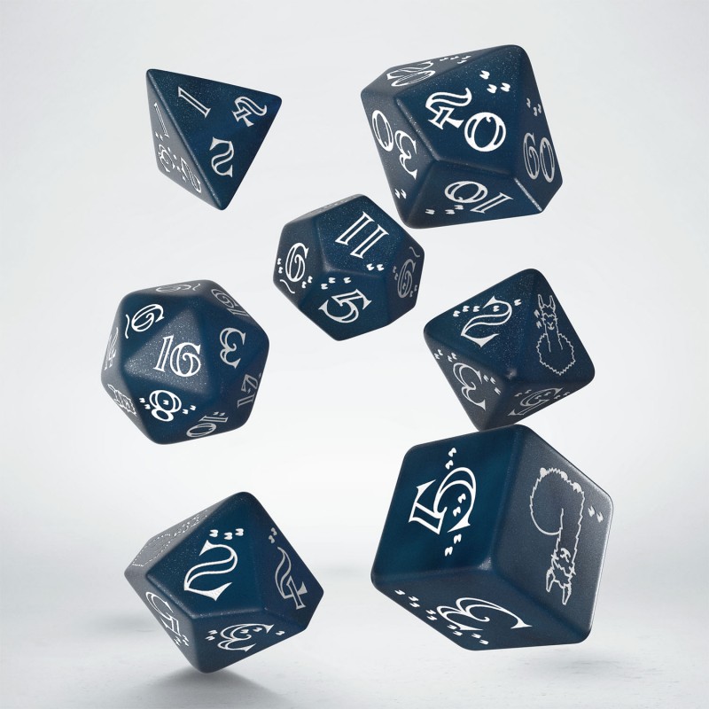 Shimmering Llama Dice Set (Glittering Dark Blue & White) 2