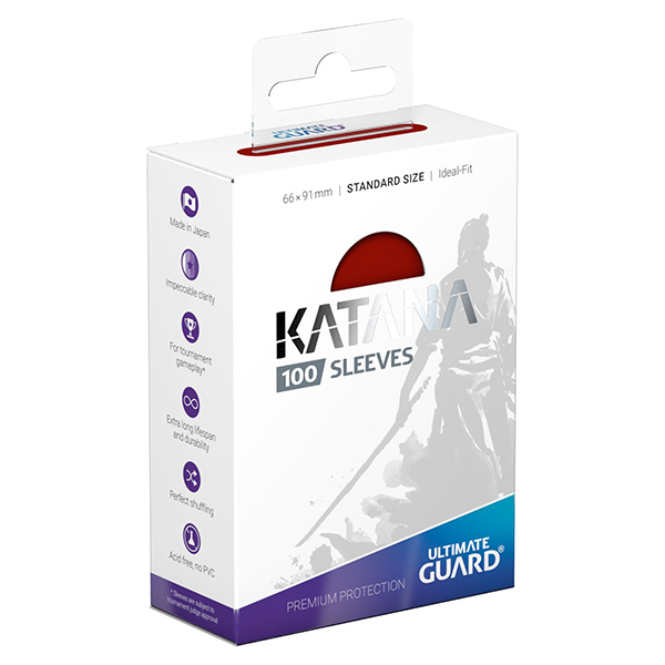 Ultimate Guard - Katana Sleeves - Standard Size - Red 100 Pack 1